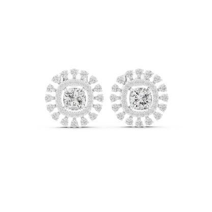 Elara Radiant Cushion Diamond Studs