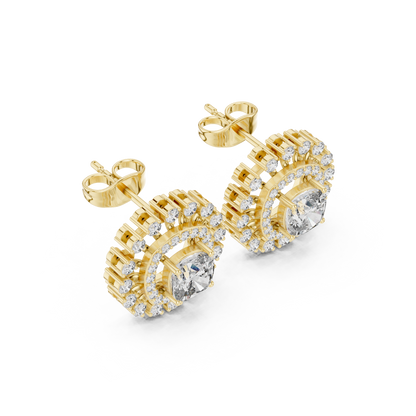 Elara Radiant Cushion Diamond Studs
