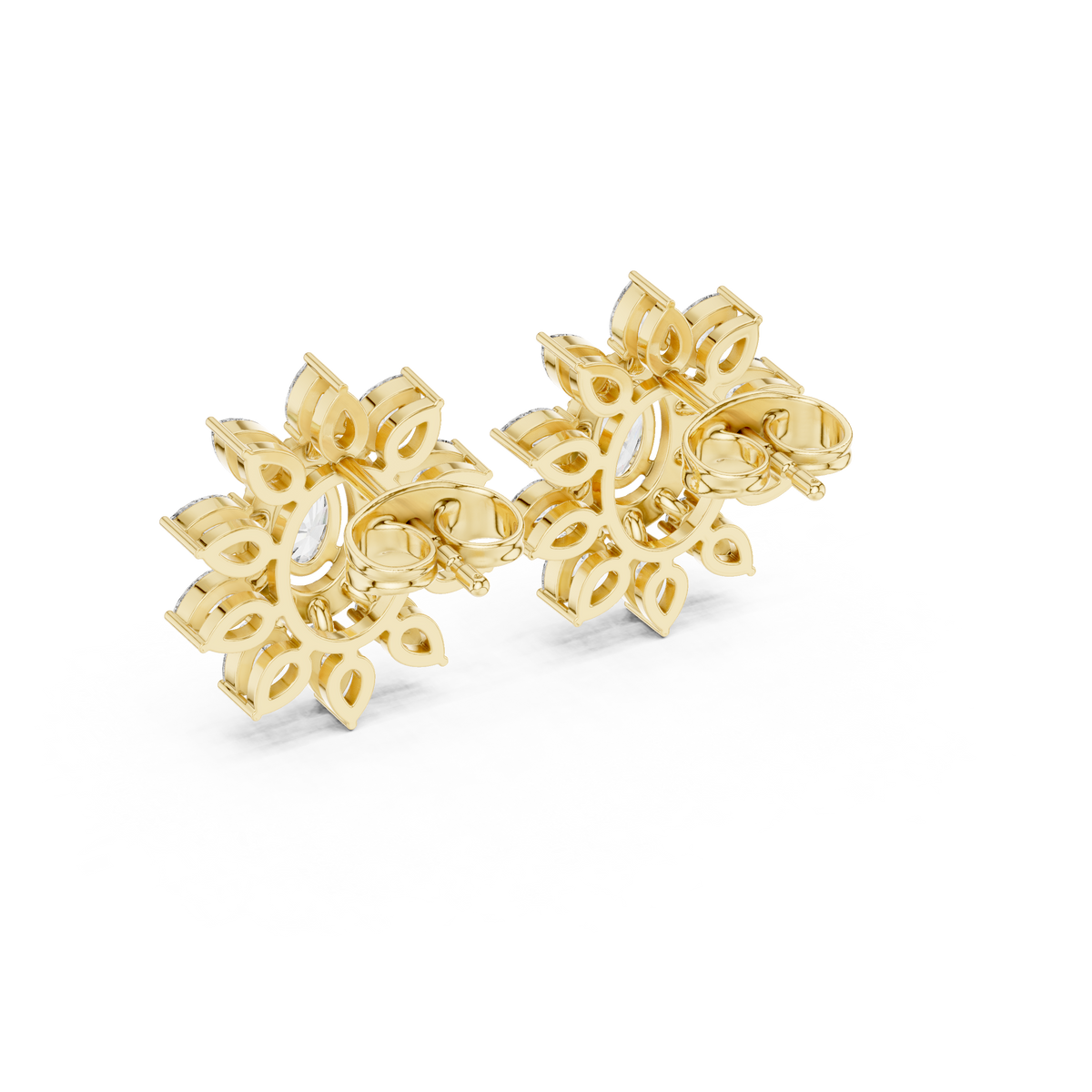 Mira Floral Oval Diamond Studs