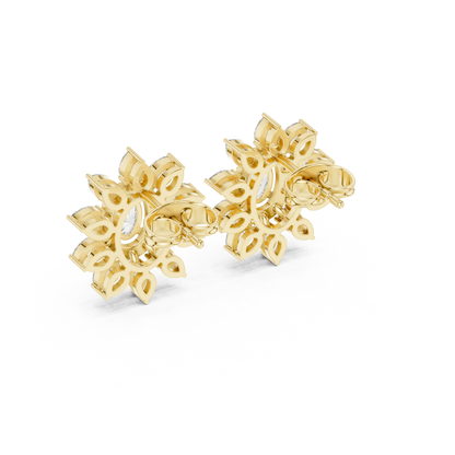 Mira Floral Oval Diamond Studs