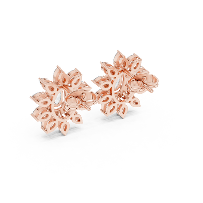 Mira Floral Oval Diamond Studs