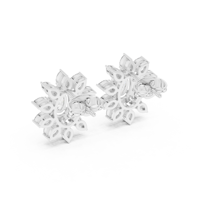 Mira Floral Oval Diamond Studs