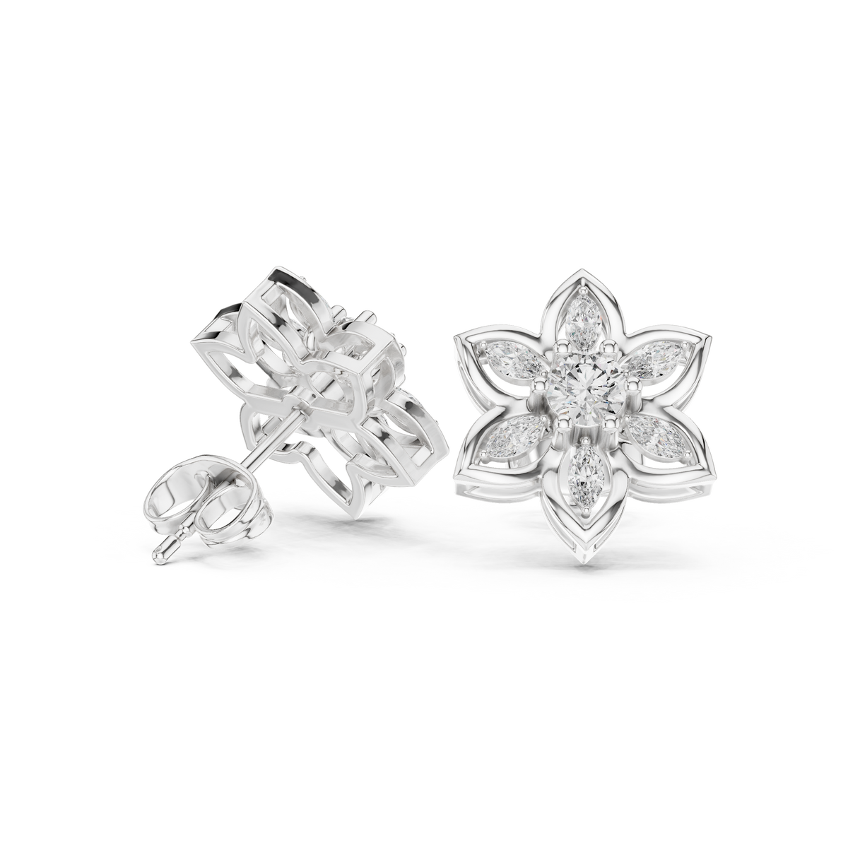 Elvanya Marquise Bloom Diamond Studs