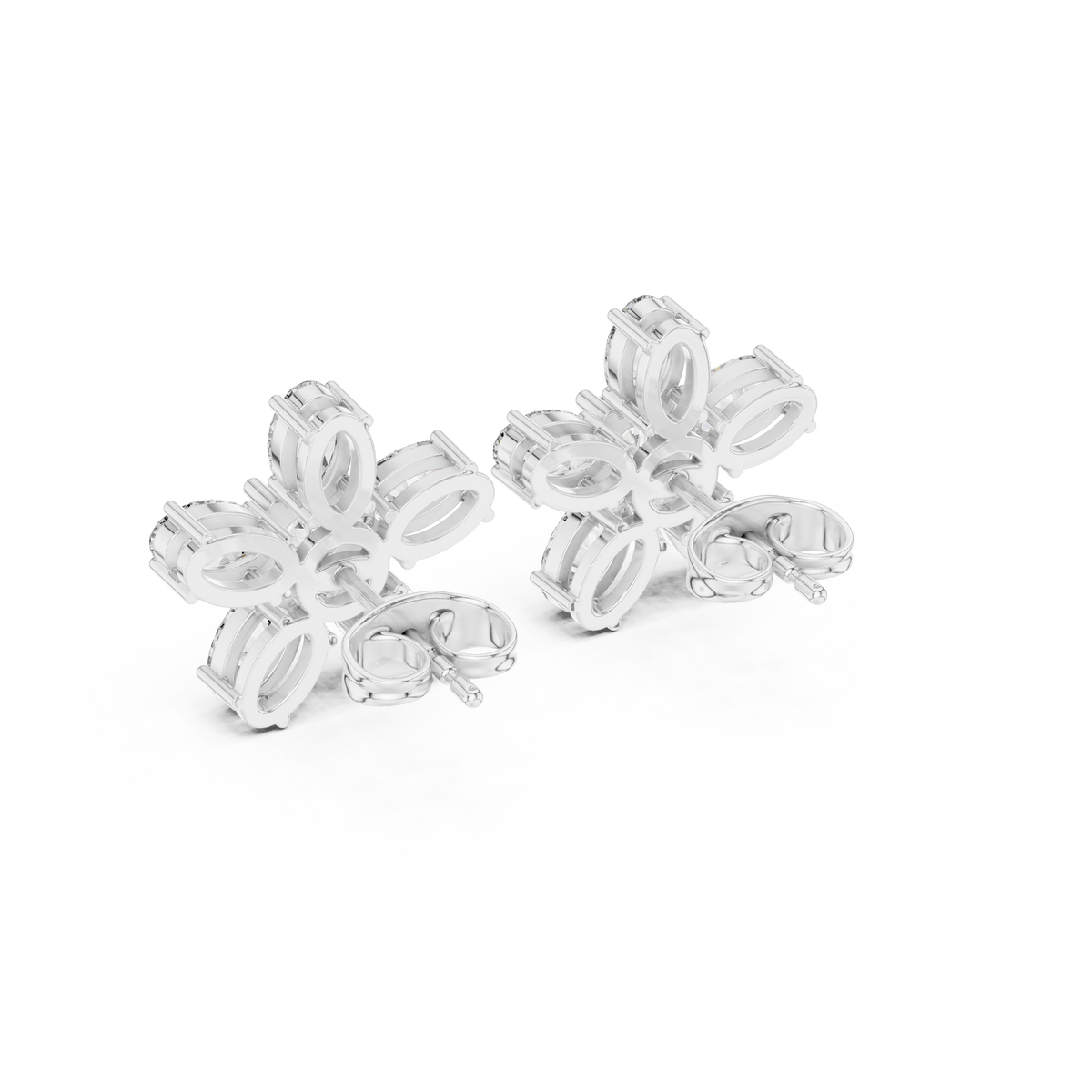 Elvienne Marquise Floral Diamond Studs