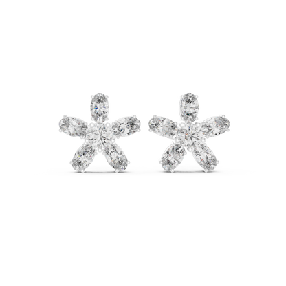 Elvienne Marquise Floral Diamond Studs