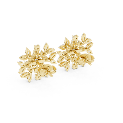 Zelviora Floral Marquise Diamond Studs
