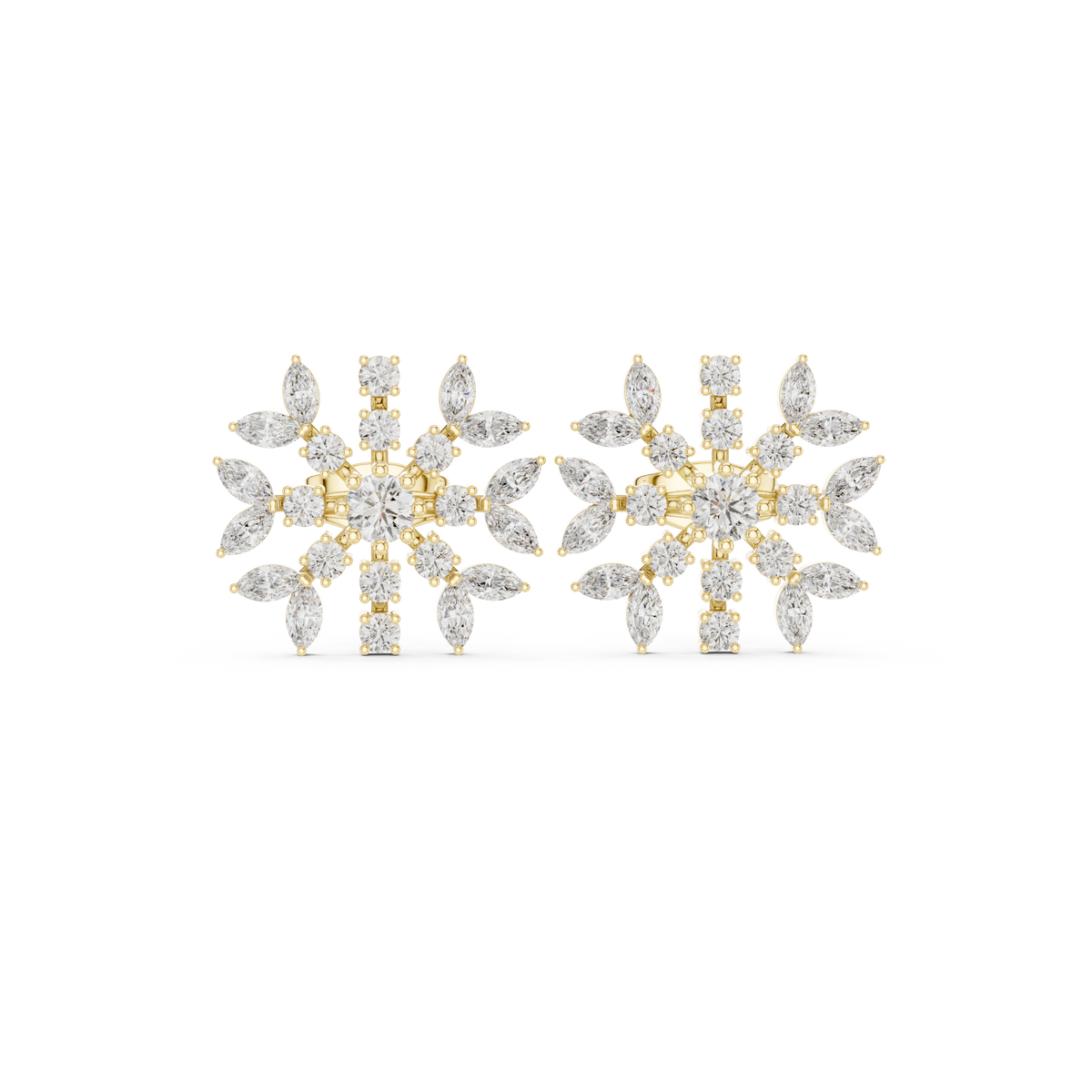 Zelviora Floral Marquise Diamond Studs