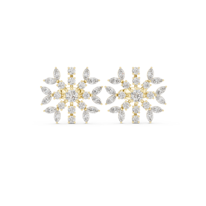 Zelviora Floral Marquise Diamond Studs
