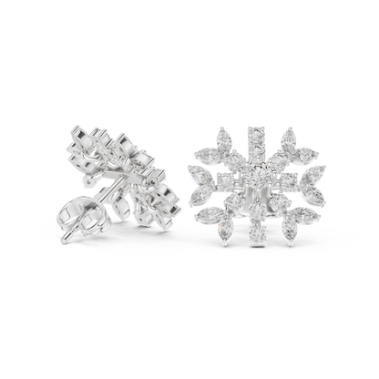 Zelviora Floral Marquise Diamond Studs