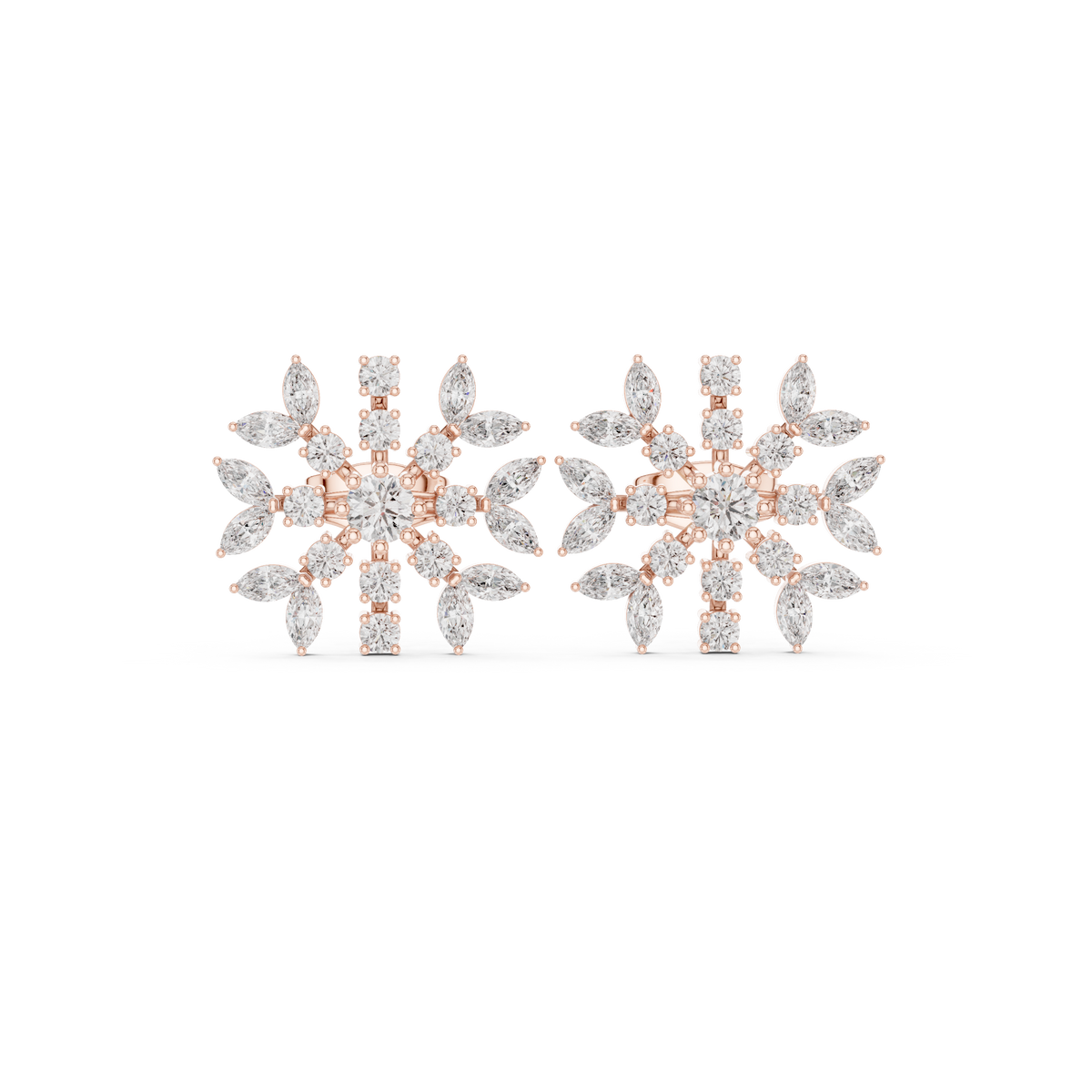 Zelviora Floral Marquise Diamond Studs