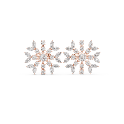 Zelviora Floral Marquise Diamond Studs