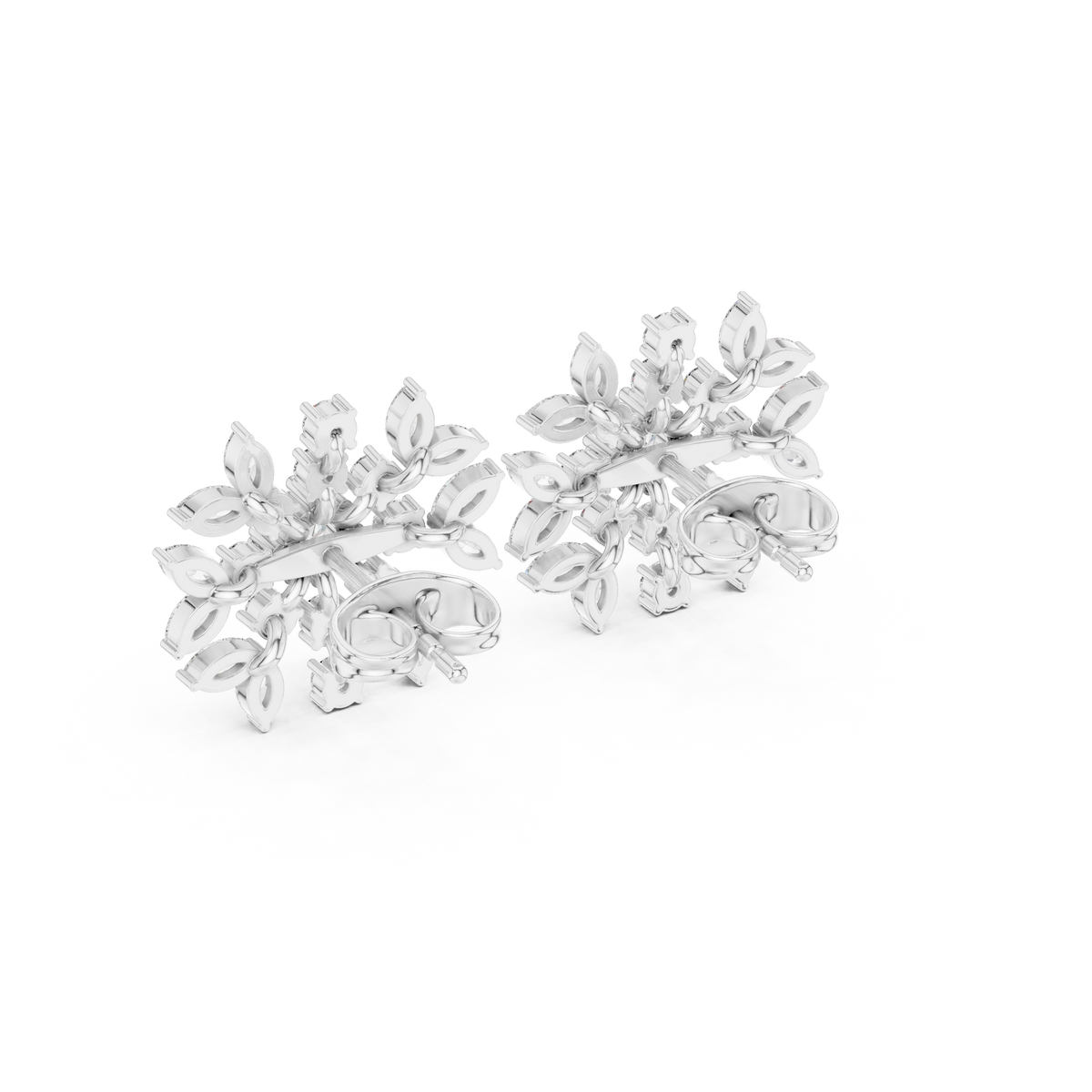 Zelviora Floral Marquise Diamond Studs