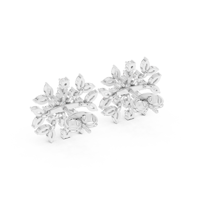 Zelviora Floral Marquise Diamond Studs