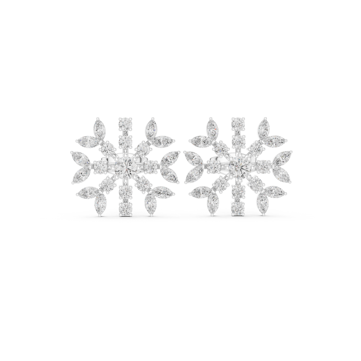 Zelviora Floral Marquise Diamond Studs