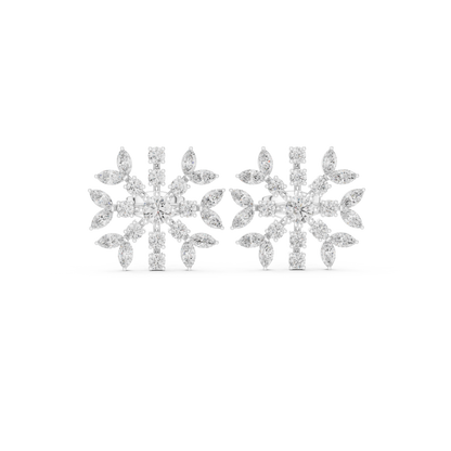 Zelviora Floral Marquise Diamond Studs