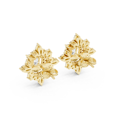 Veylora Oval Floral Diamond Studs