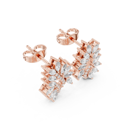 Elvessa Floral Vine Diamond Studs