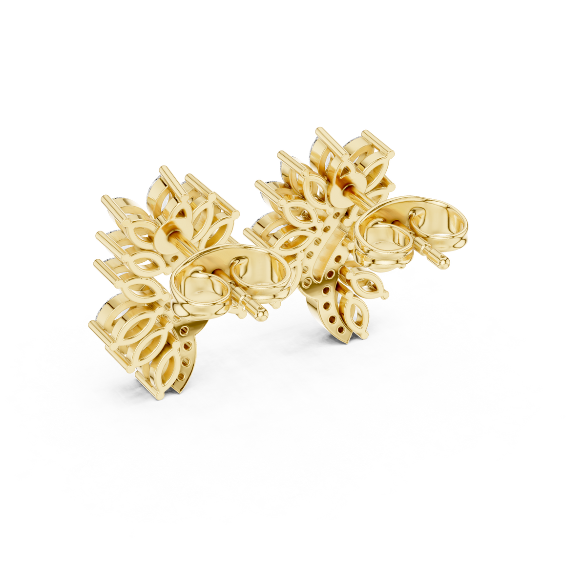 Elvessa Floral Vine Diamond Studs