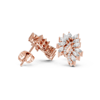 Elvessa Floral Vine Diamond Studs