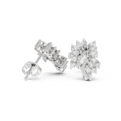 Elvessa Floral Vine Diamond Studs