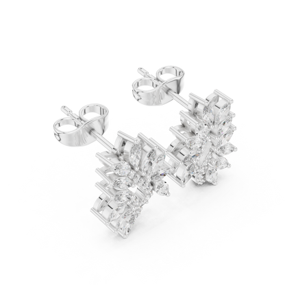 Elvessa Floral Vine Diamond Studs
