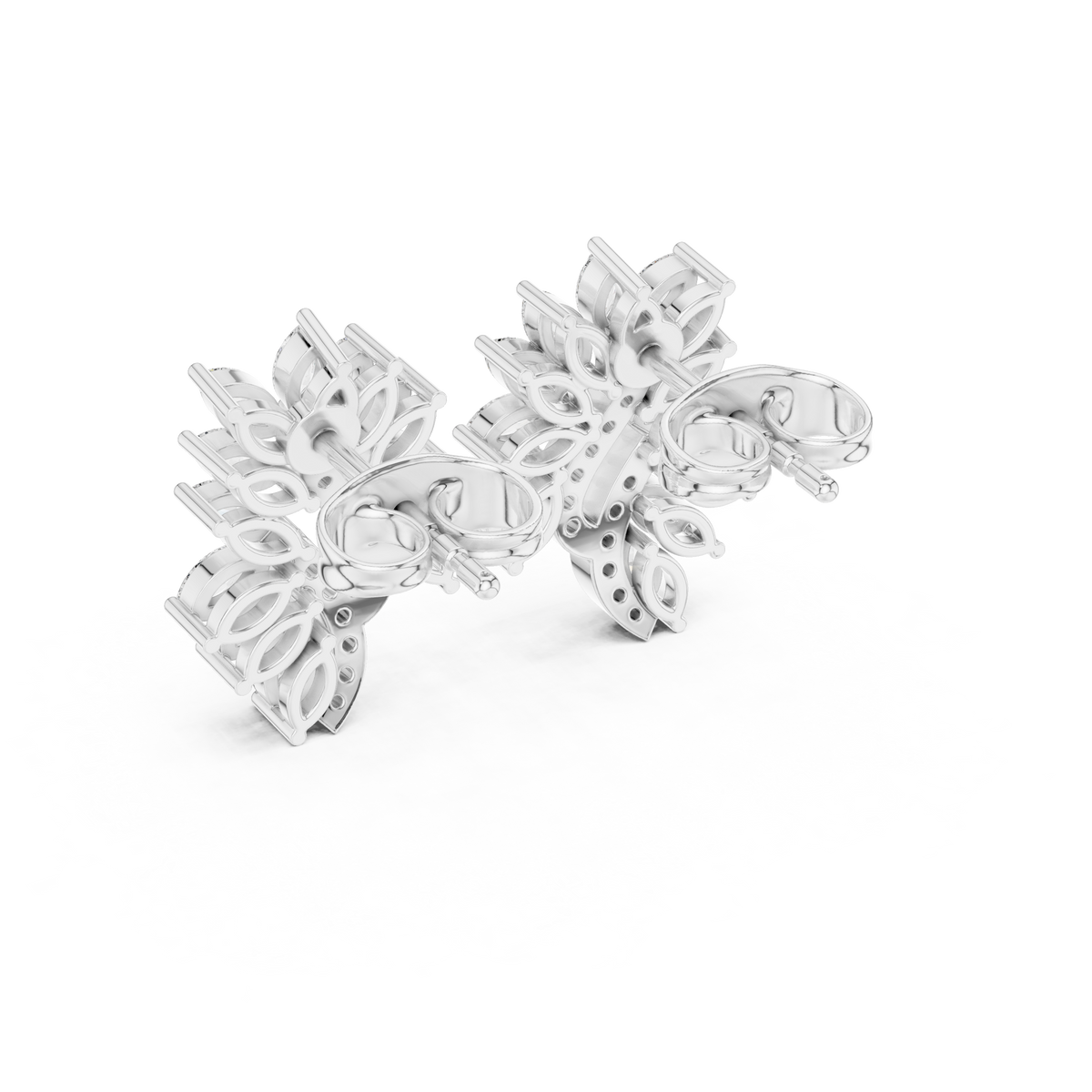 Elvessa Floral Vine Diamond Studs