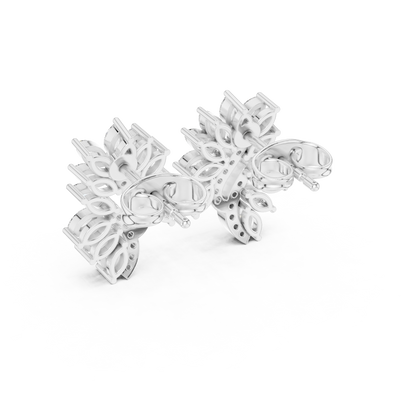 Elvessa Floral Vine Diamond Studs