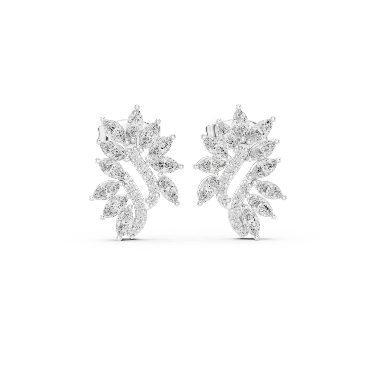 Elvessa Floral Vine Diamond Studs