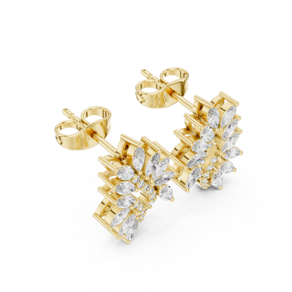 Elvessa Floral Vine Diamond Studs