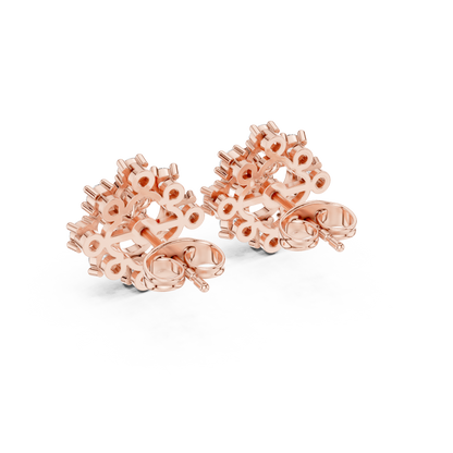 Zaviera Clover Diamond Bloom Studs