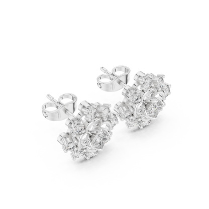 Zaviera Clover Diamond Bloom Studs