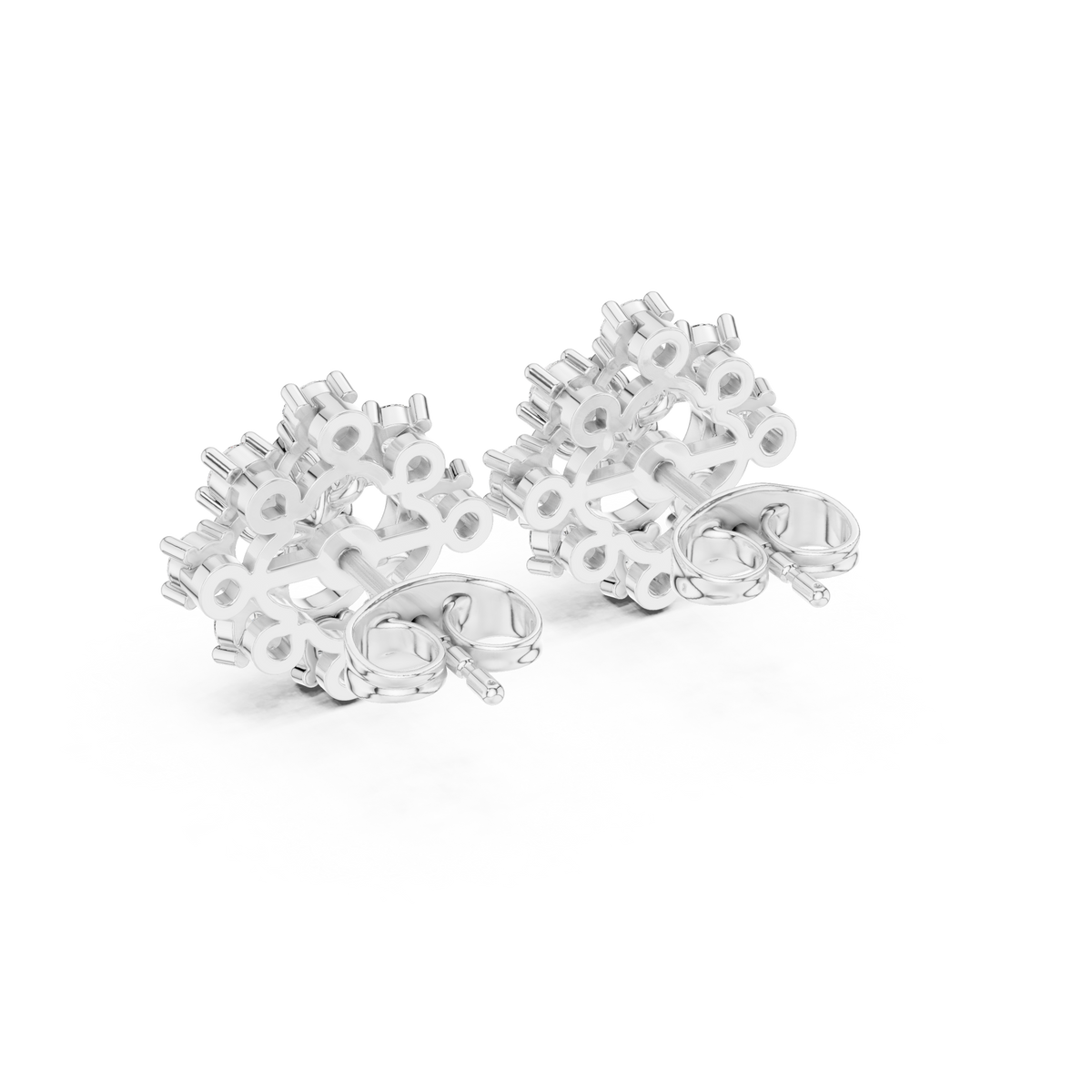 Zaviera Clover Diamond Bloom Studs