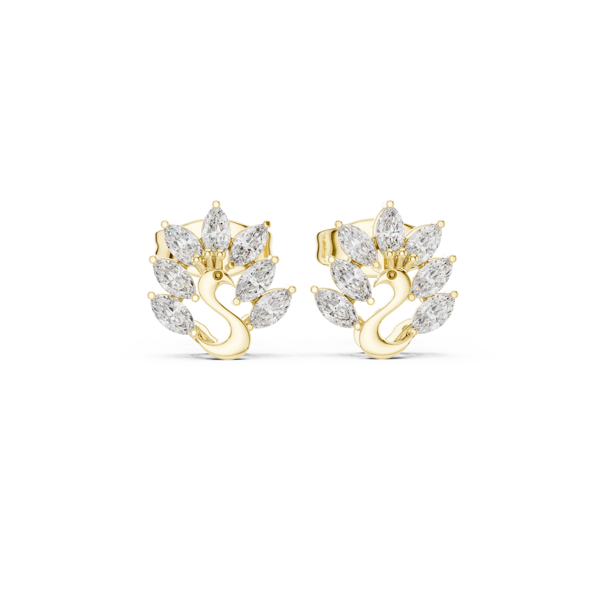 Swan Marquise Garden Studs