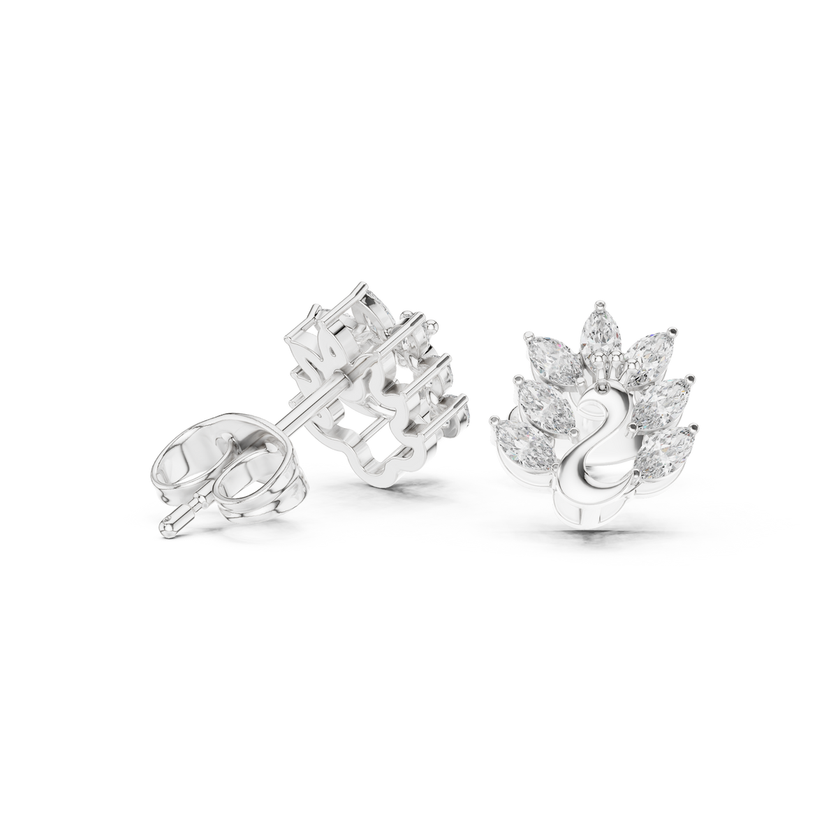 Swan Marquise Garden Studs