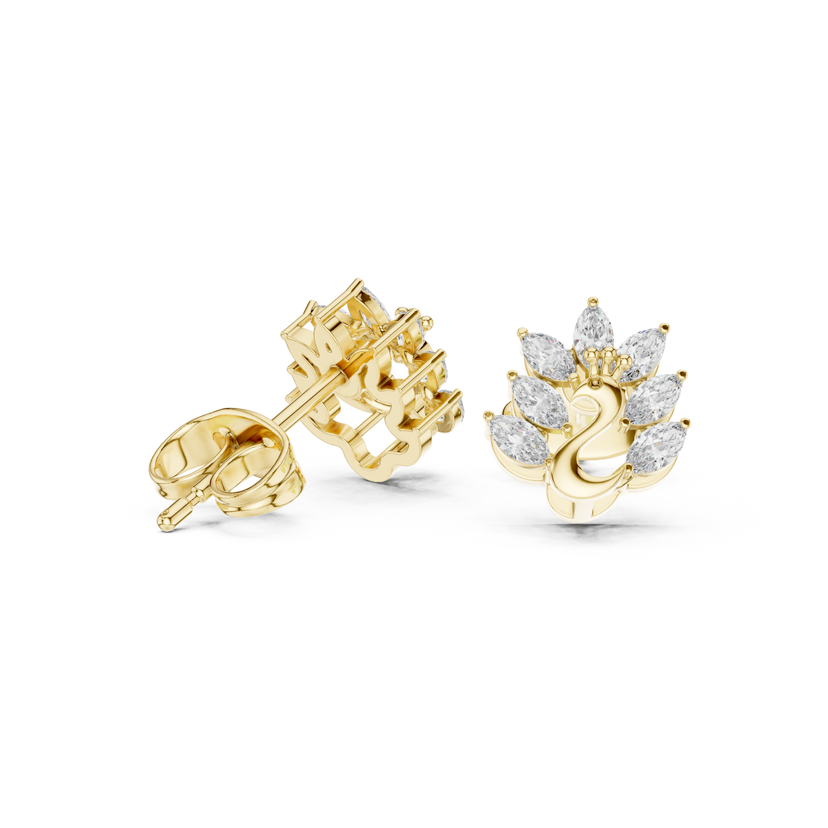 Swan Marquise Garden Studs