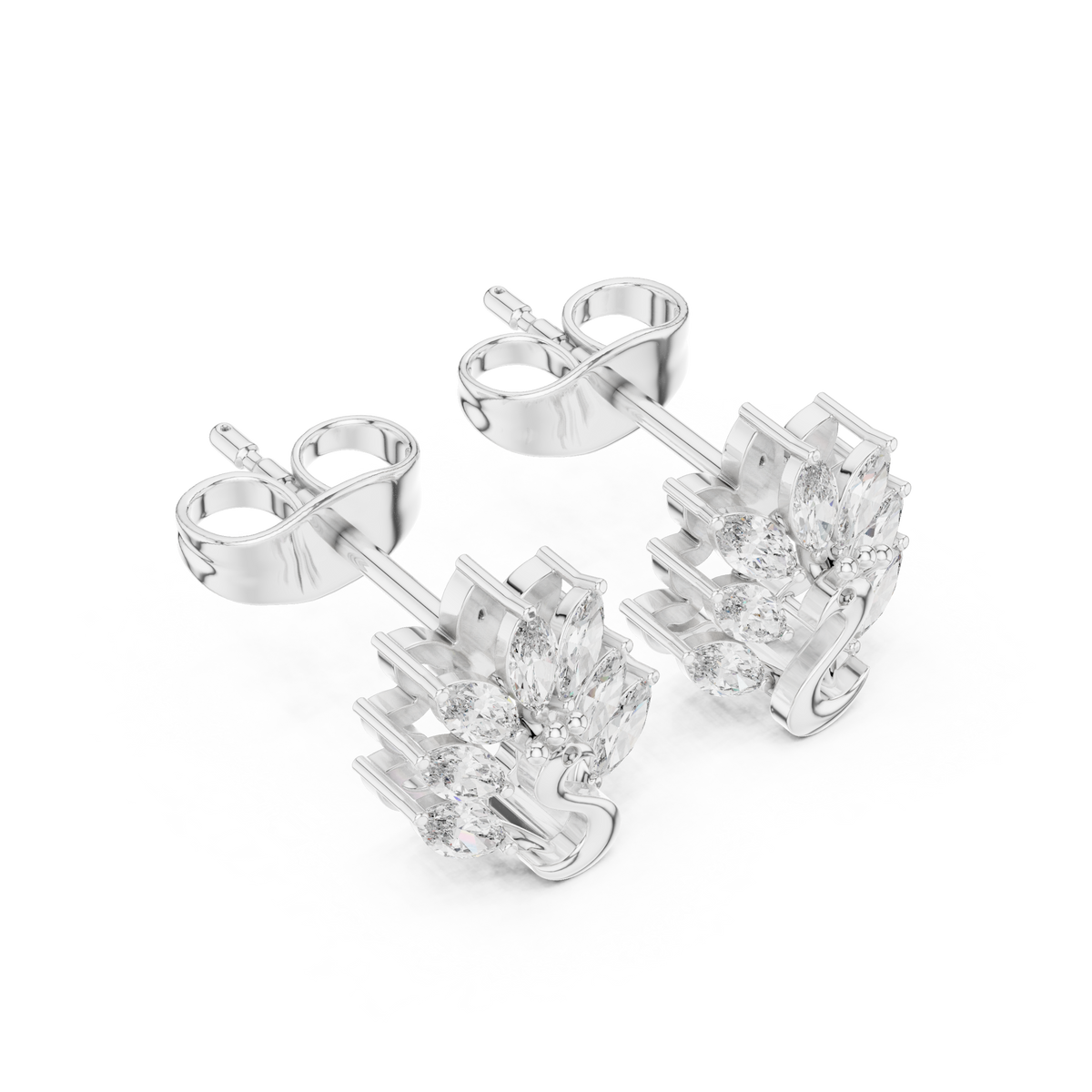 Swan Marquise Garden Studs