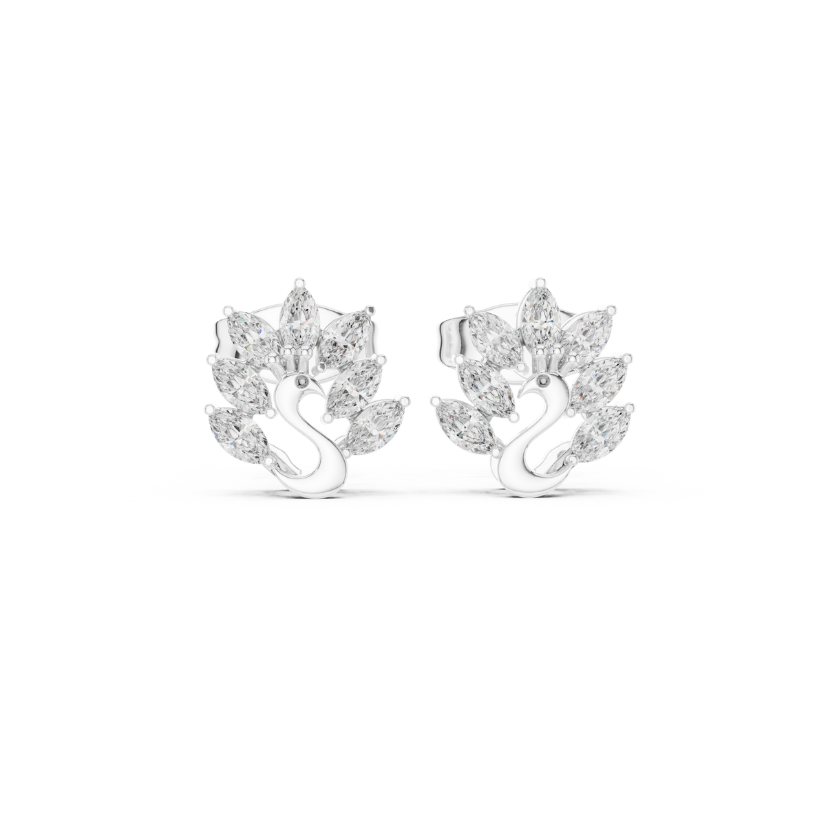 Swan Marquise Garden Studs
