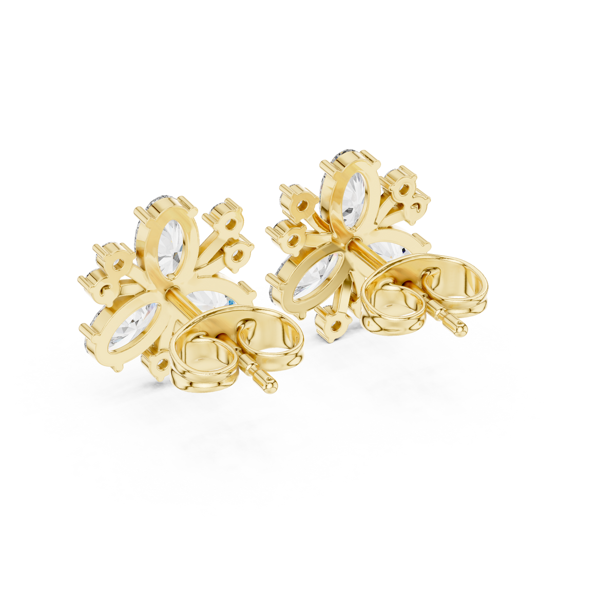 Oval Bloom Butterfly Studs