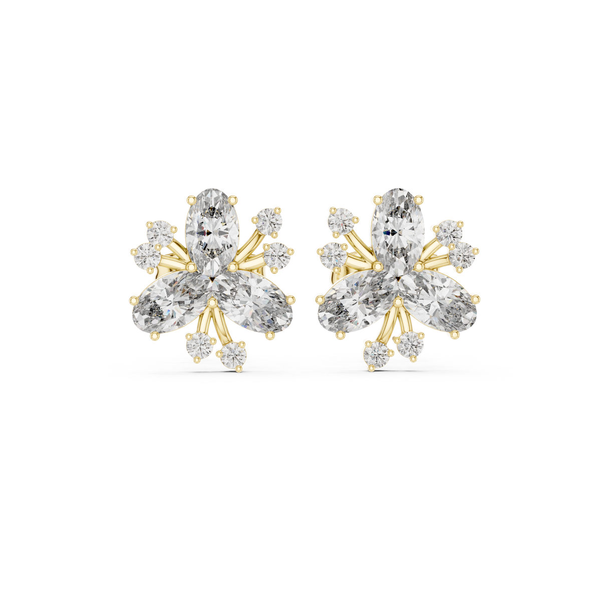 Oval Bloom Butterfly Studs