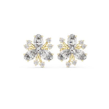 Oval Bloom Butterfly Studs