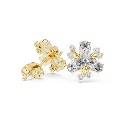 Oval Bloom Butterfly Studs