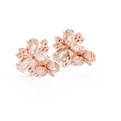 Oval Bloom Butterfly Studs