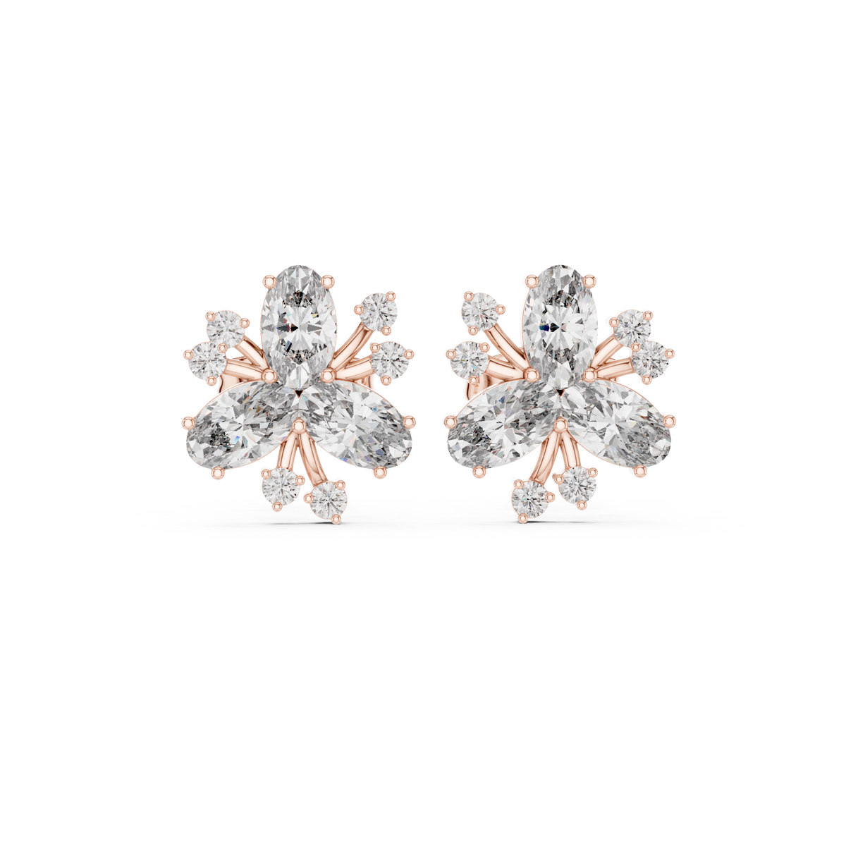 Oval Bloom Butterfly Studs