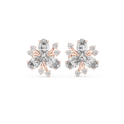 Oval Bloom Butterfly Studs
