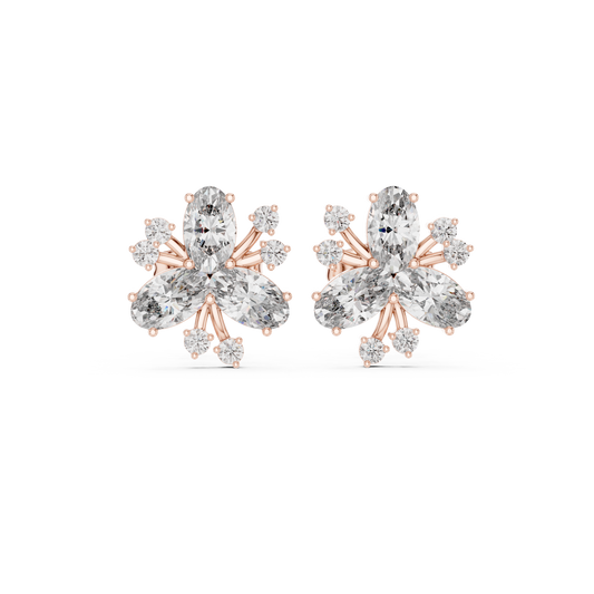 Oval Bloom Butterfly Studs