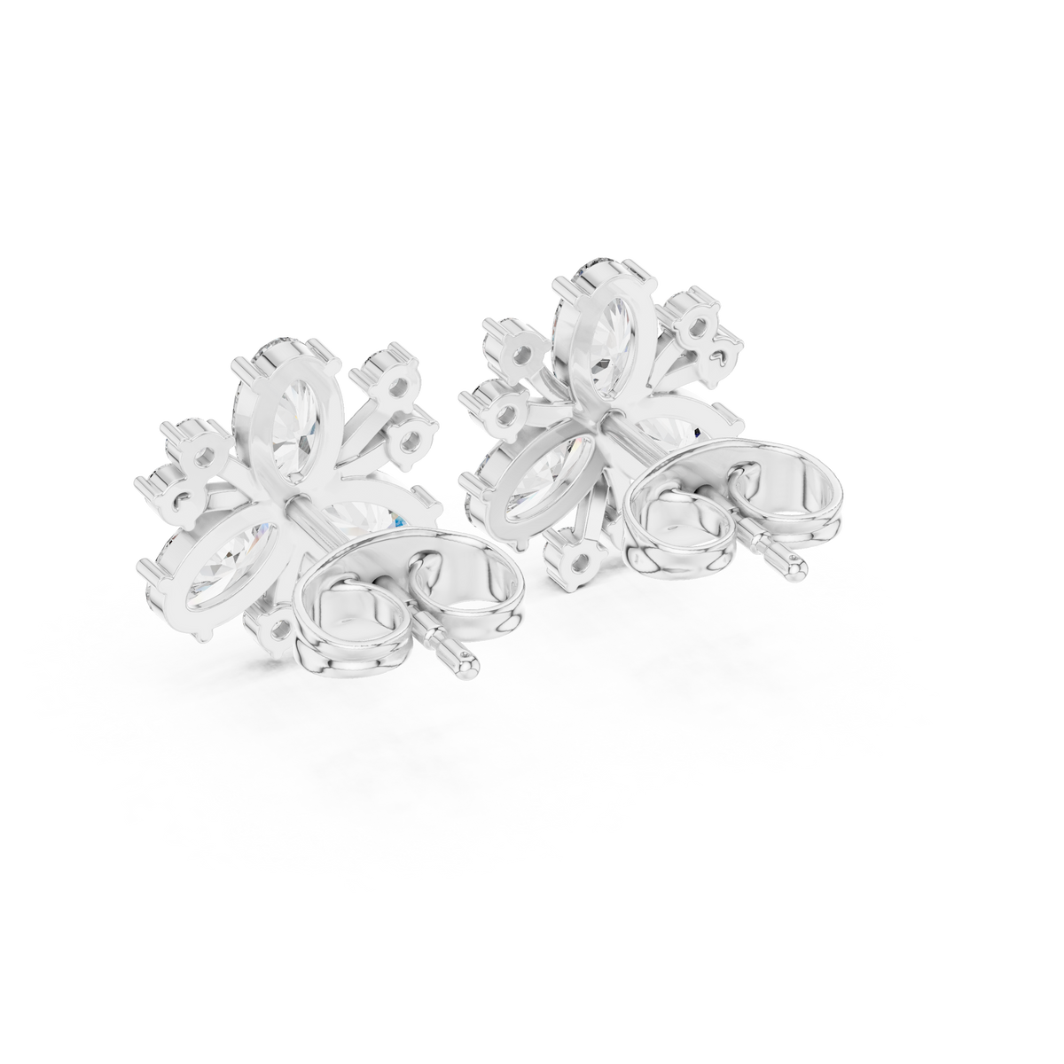 Oval Bloom Butterfly Studs