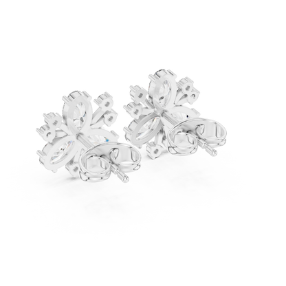Oval Bloom Butterfly Studs