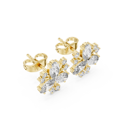 Oval Bloom Butterfly Studs