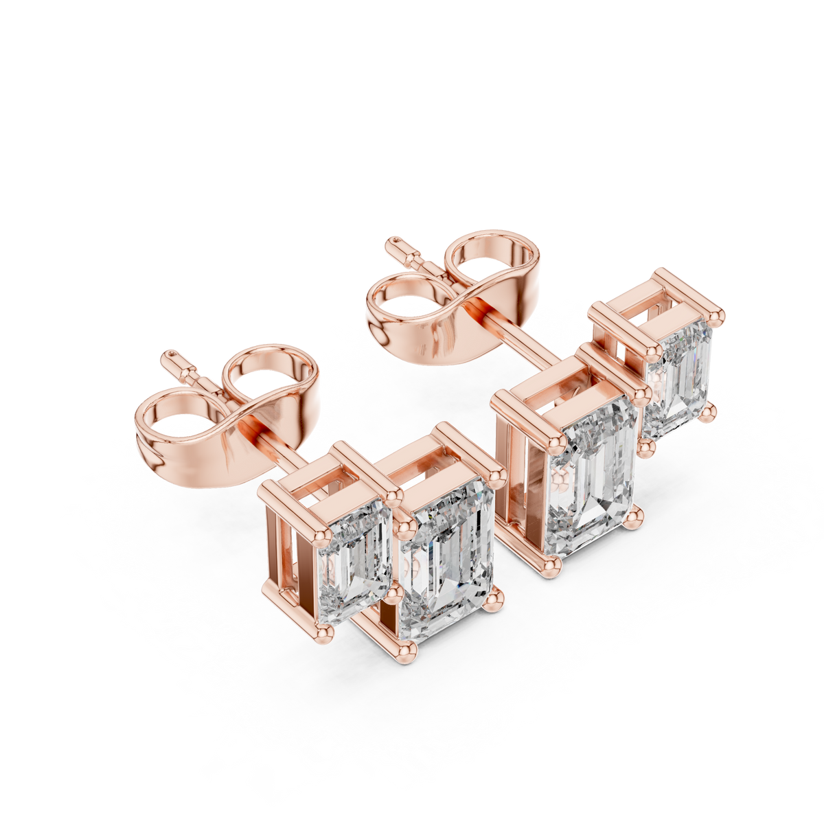 Twin Emerald Frame Studs