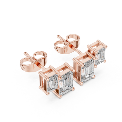 Twin Emerald Frame Studs